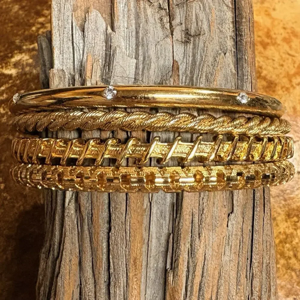 Camrose & Kross (JBK) Gold Tone Bangles Set Of Four Vintage